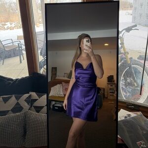 AKIRA Shimmering Purple Mini Dress